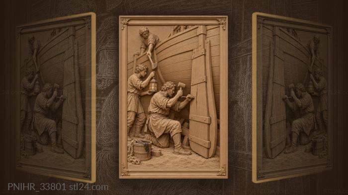 Apprentice holds a lantern over the pitch 3d STL model