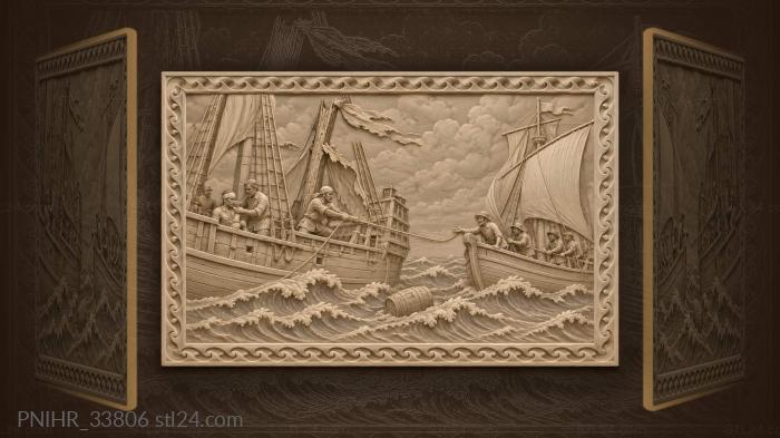 Boatswain secures a tow beside broken mast 3d STL model