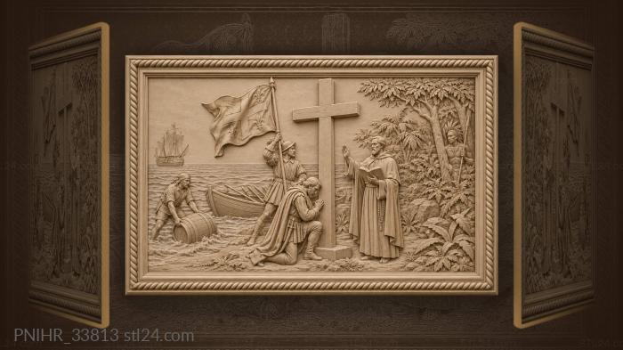 Standard bearer plants a flag on new land 3d STL model