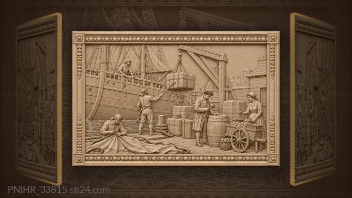 Fruit seller at the loading quay 3d STL model