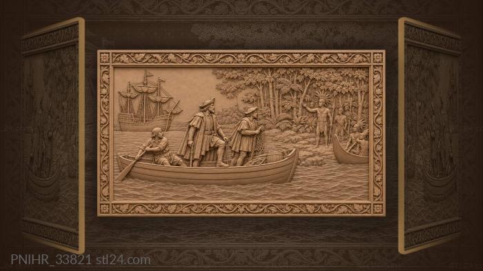 Caravel at shore explorers landing 3d STL model