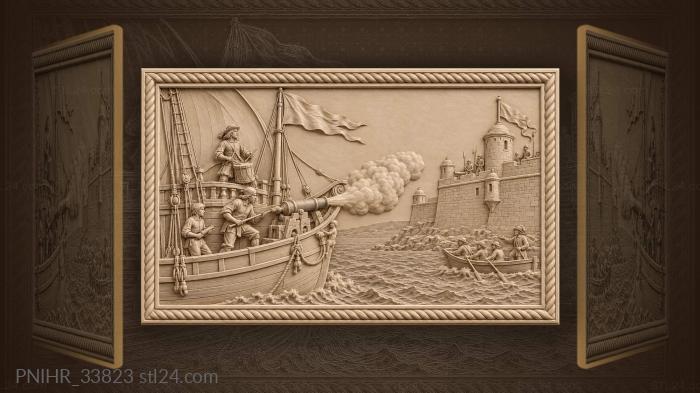 Drummer greets fortress aboard saluting caravel 3d STL model