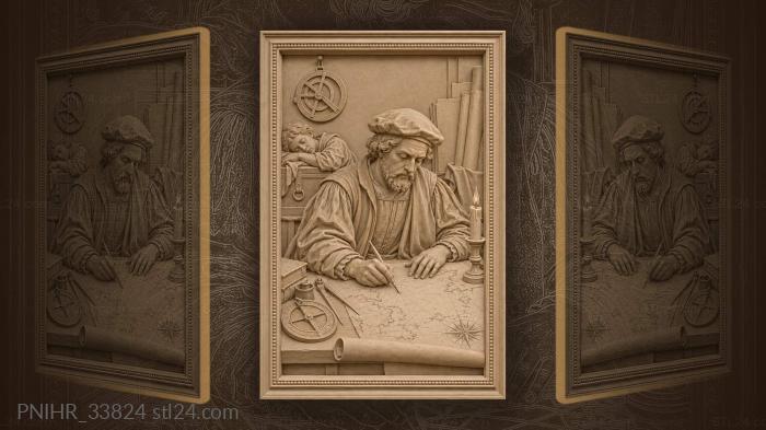 Apprentice dozes as the mapmaker finishes bearings 3d STL model