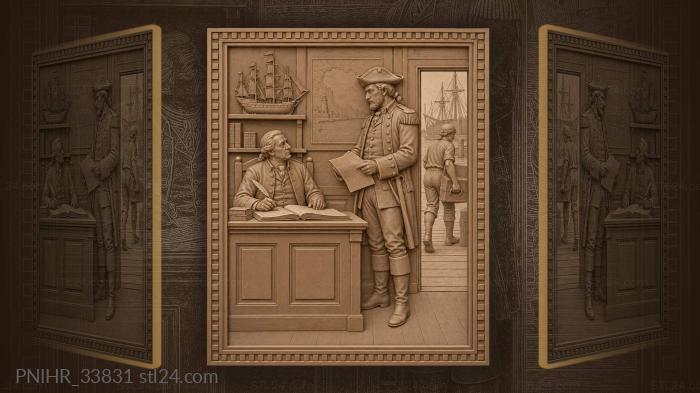 Captain hands over his cargo manifest 3d STL model
