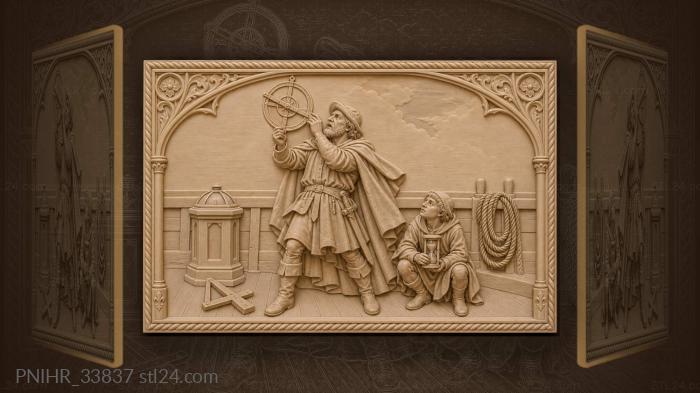 Apprentice holds the sandglass on deck 3d STL model