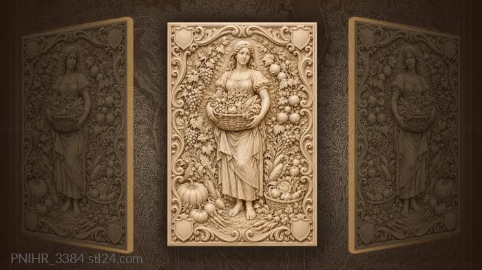 Mistress with a full basket of vegetables 3d STL model