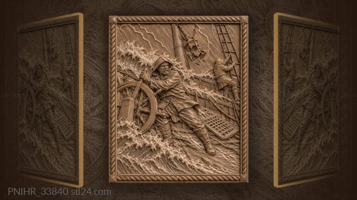 Tempestuous sea ship struggle survival 3d STL model