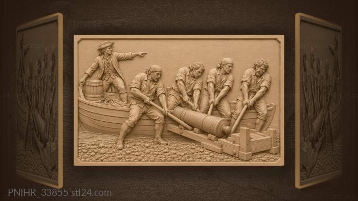 Landing cannon from longboat ashore 3d STL model