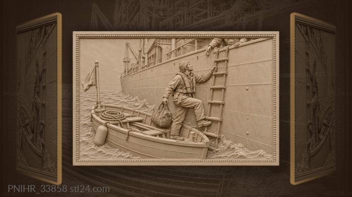 Boarding pilot climbs with a swinging bag 3d STL model