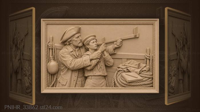 Seafaring lesson with backstaff and sun 3d STL model