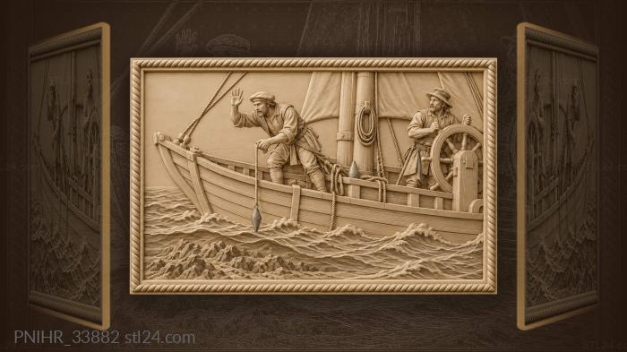 Caravel avoiding dangerous shallow reef 3d STL model