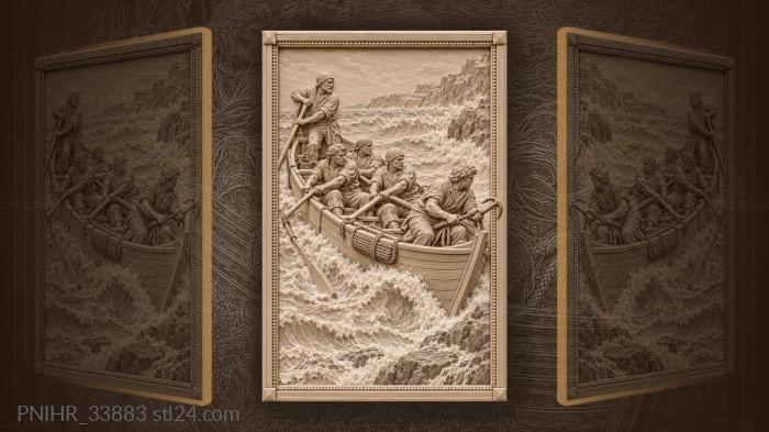 Rowing boat approaching the shore 3d STL model