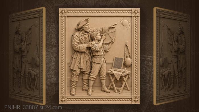 Father and son learn the stars 3d STL model