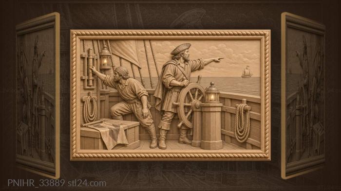 Watchful sailor spotting distant ship 3d STL model