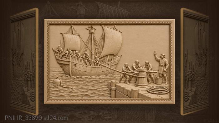Caravel leaving the harbor quickly 3d STL model