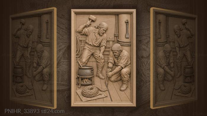 Driving oakum into the deck seam 3d STL model