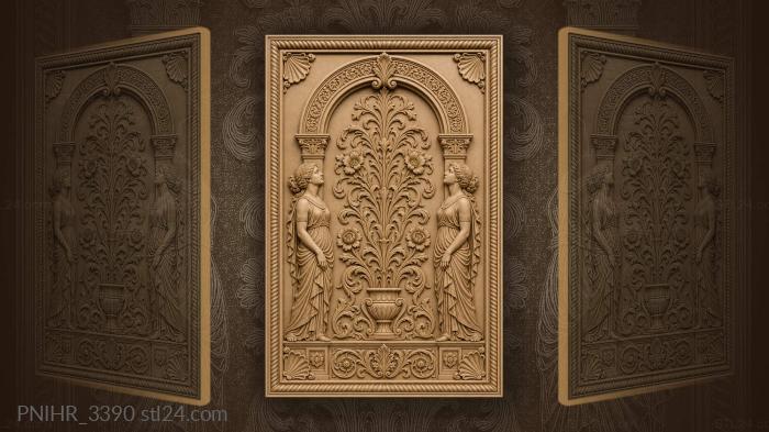 Companions flank blooms above repeating motifs 3d STL model