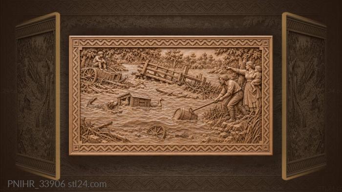 Man snags barrel from swollen creek 3d STL model