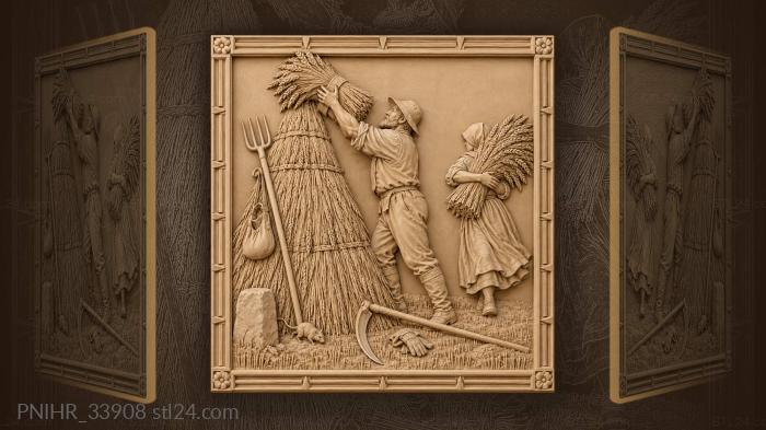 Harvest time golden sheaves stacking 3d STL model