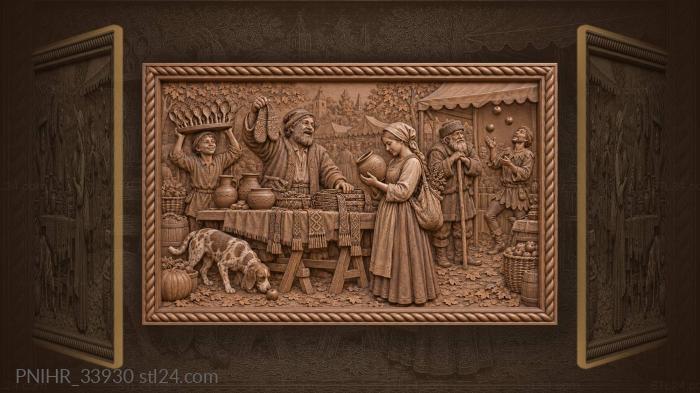 Merchant sells goods at the fair 3d STL model