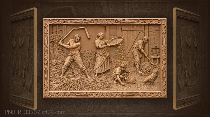 Threshing and winnowing the grain 3d STL model