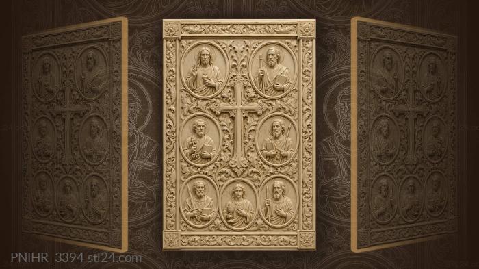 Sacred cross with saint medallions 3d STL model