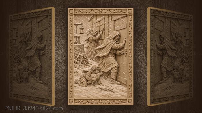 Family secures home during snowstorm 3d STL model