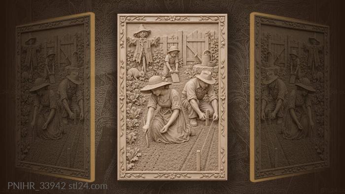 Spring planting in the family garden 3d STL model
