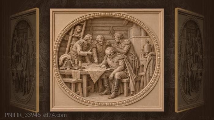 Marshal’s smoky room generals arguing 3d STL model