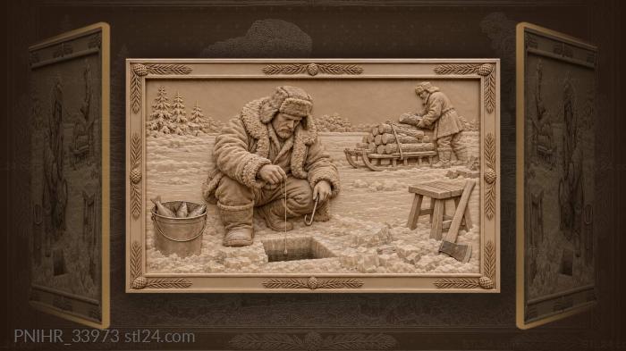Three small fish in the pail 3d STL model