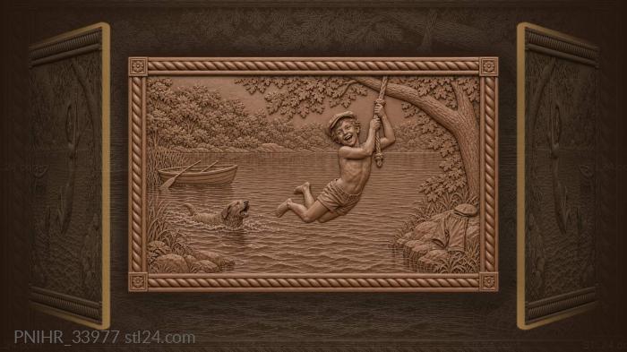 Summer swim rope swing fun 3d STL model