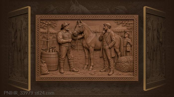 Autumn horse fair bustling trade 3d STL model