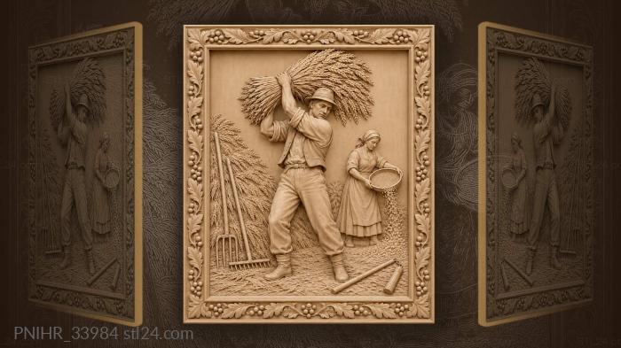 Autumn harvest strong man sheaf 3d STL model