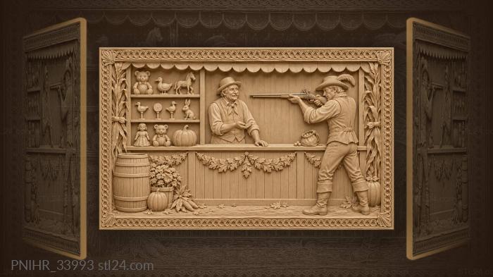 Autumn fair shooting gallery scene 3d STL model