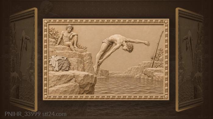 Coastal jump into clear water 3d STL model
