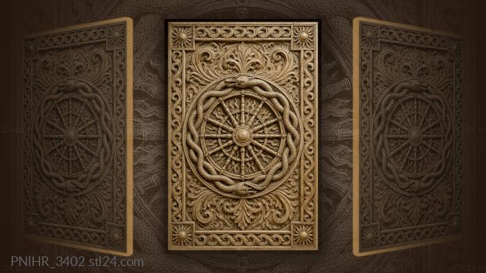 Sun wheel with serpent border 3d STL model
