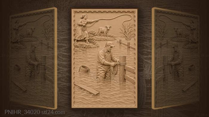 Family rescues calf from tiny island 3d STL model