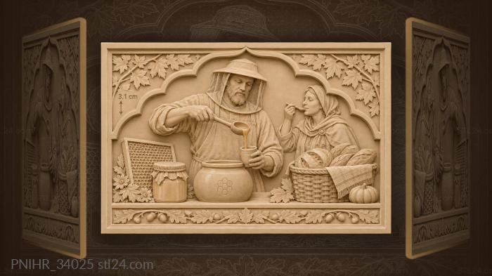 Autumn honey fair bustling scene 3d STL model