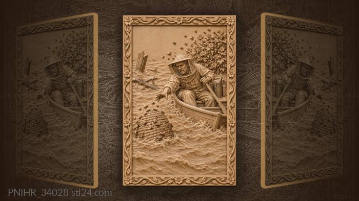 Beekeeper rows after drifting hive 3d STL model