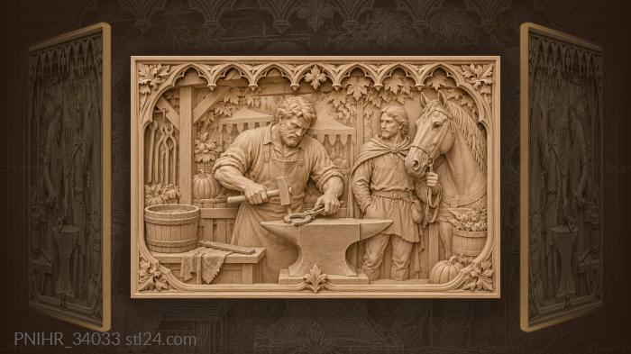 Autumn fair blacksmith at work 3d STL model