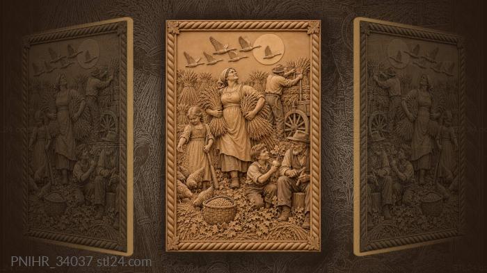 Family gathers a bountiful harvest 3d STL model