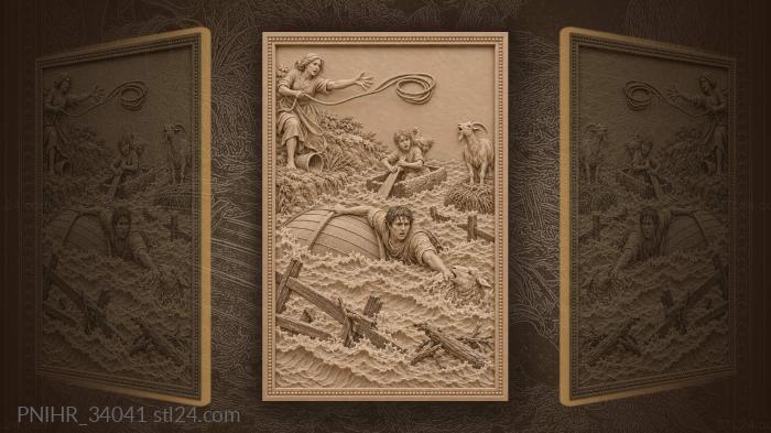 Family rescue during the flood 3d STL model