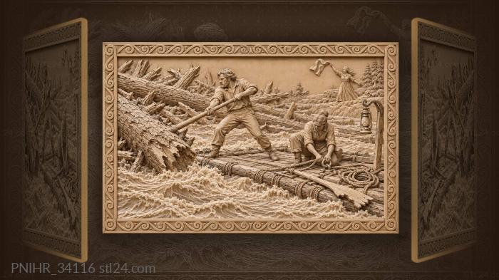 River rush dangerous logjam rescue 3d STL model