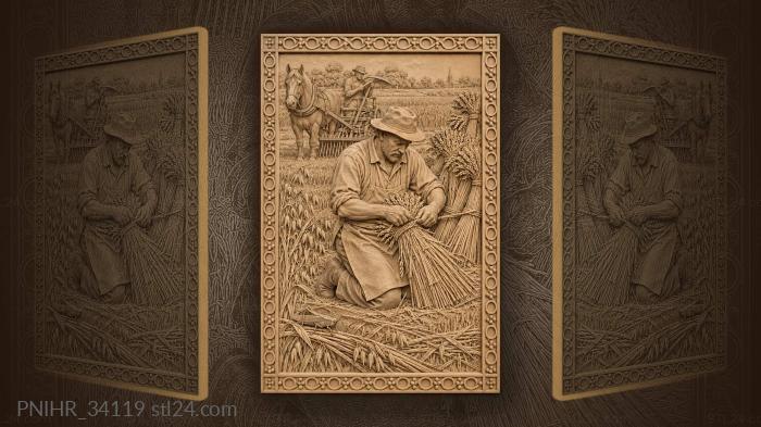 Harvest time binder with sheaves 3d STL model
