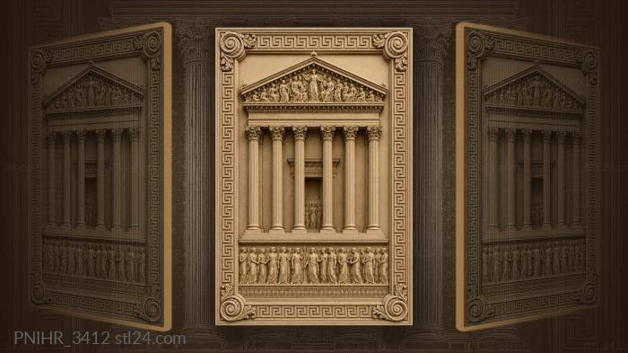 Ancient temple majestic sculptural procession 3d STL model