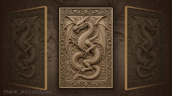 Ascending dragon twists through tangled boughs 3d STL model