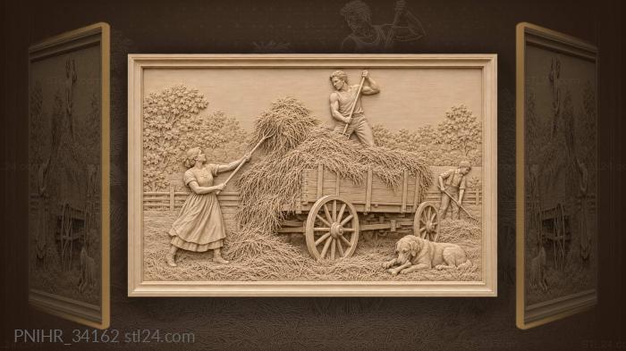 Family gathering the hay 3d STL model