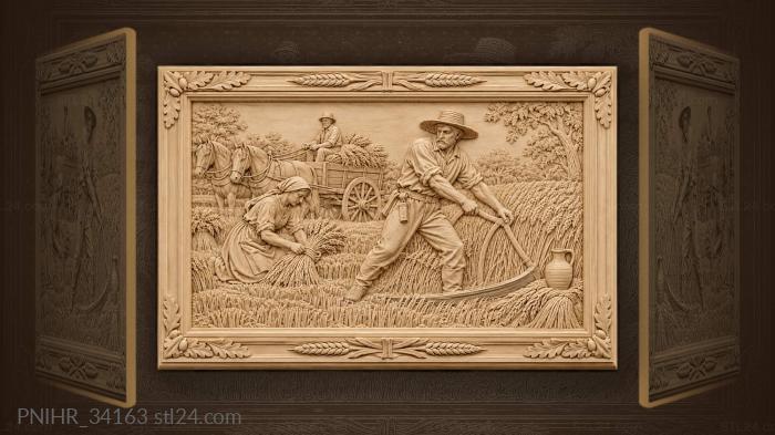 Autumn harvest sickle and cradle 3d STL model