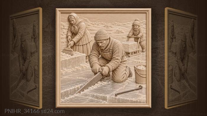 Harvesting ice for winter 3d STL model
