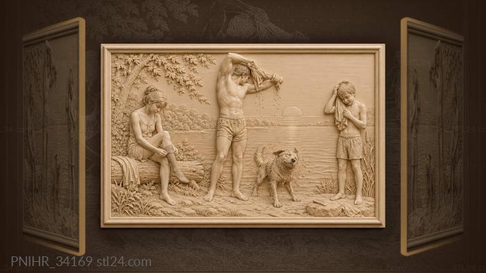 Summer swimming by the river 3d STL model
